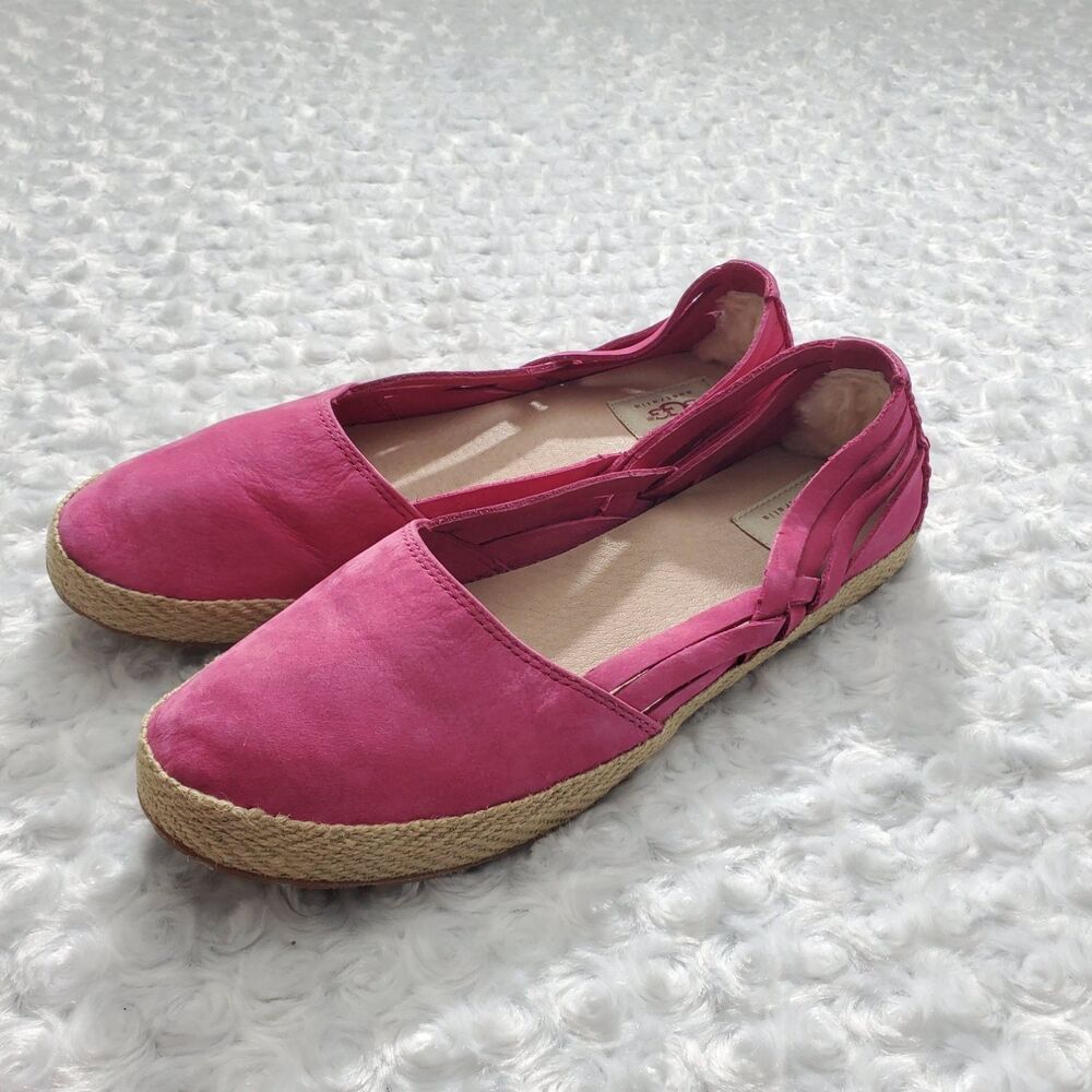 Ugg 1006584 women's espadrille flats US 10 Pink Strappy